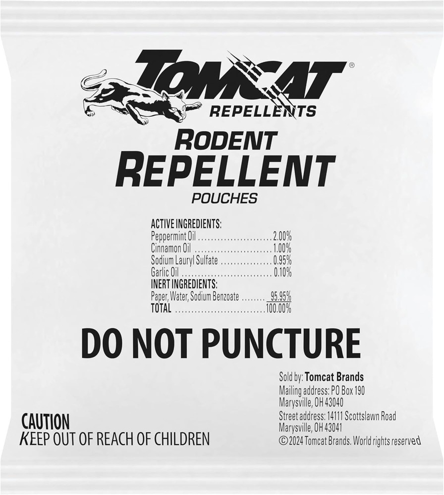 Indoor Rodent Repellent Pouches - Peppermint Scent, 4-Pack, 8 Sq. Ft. Coverage