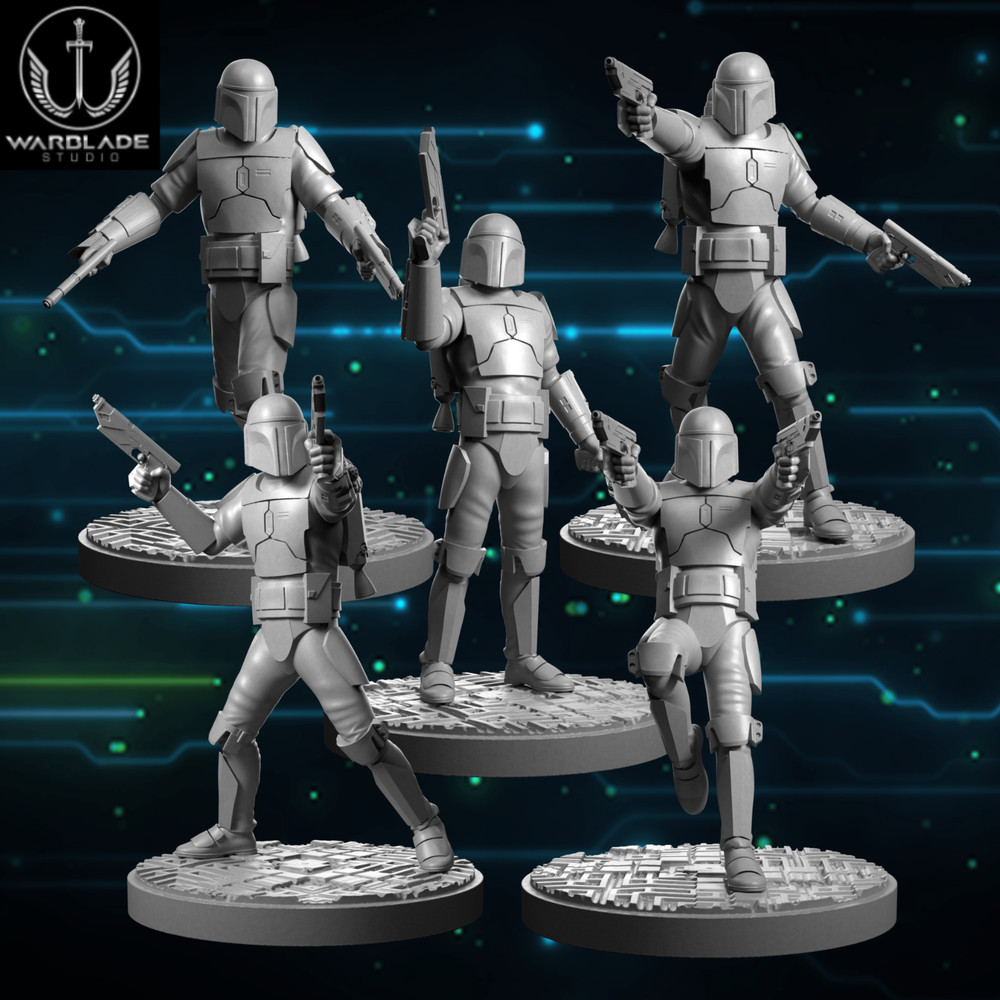 Star Wars Legion Mandalorians (5 Proxy Models)