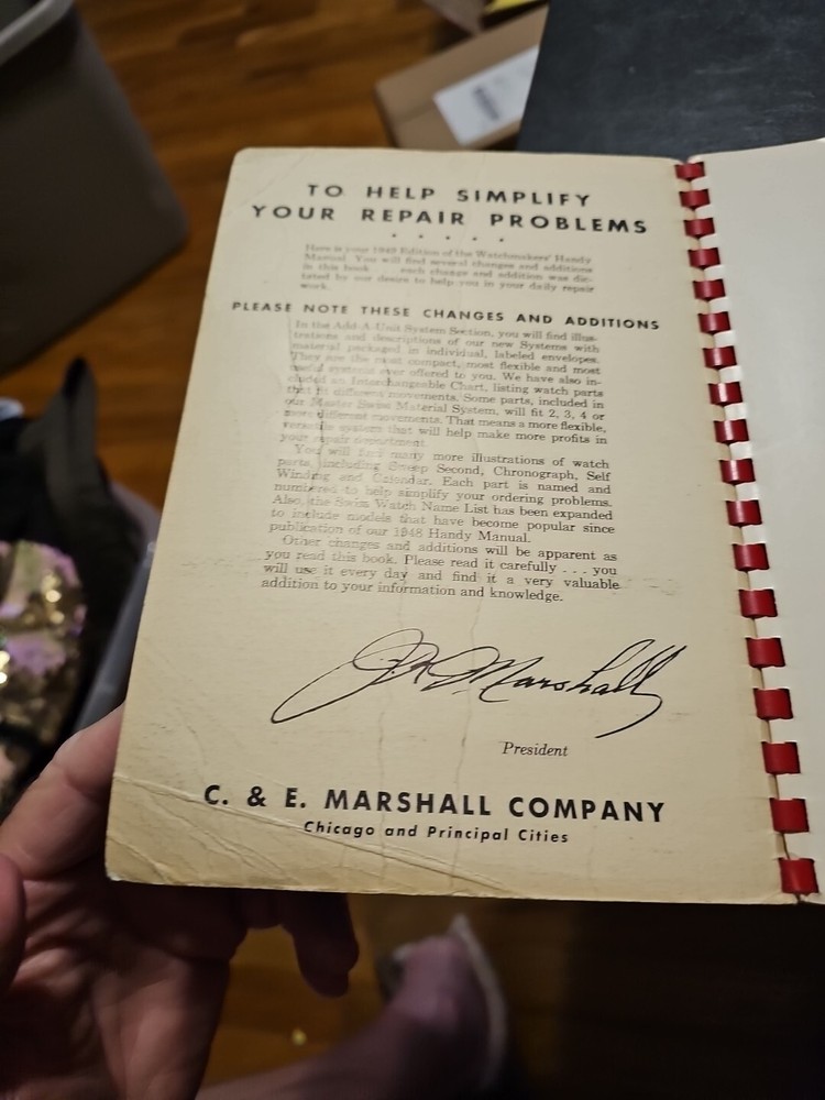 Watchmakers Handy Manual 1949 Edition