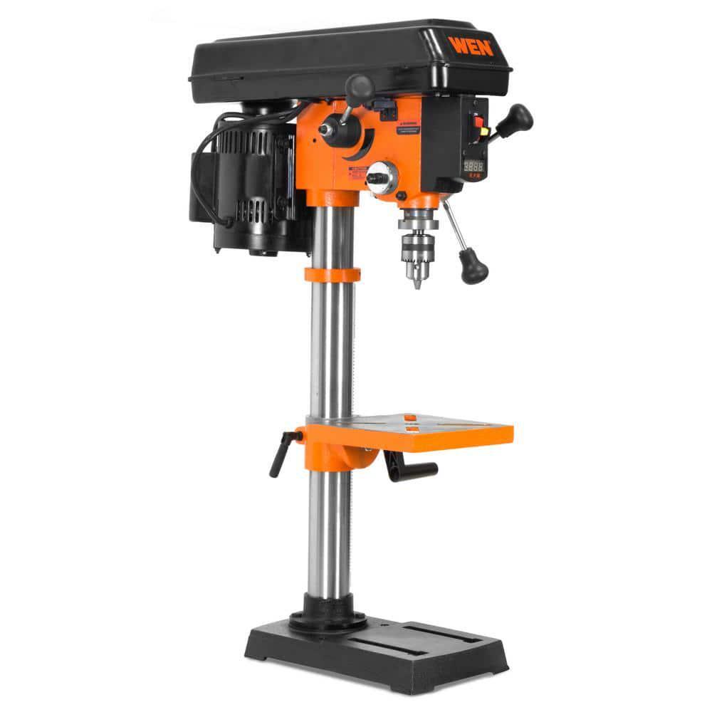 Benchtop Drill Press 10 in. Variable Speed Cast Iron Laser 1/2 in. Chuck Capacit