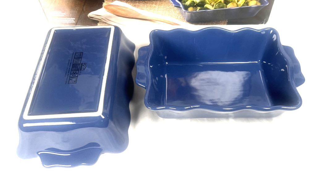 BAKEWARE 3 PC SET SCALLOPED EDGE (BLUE) NIB