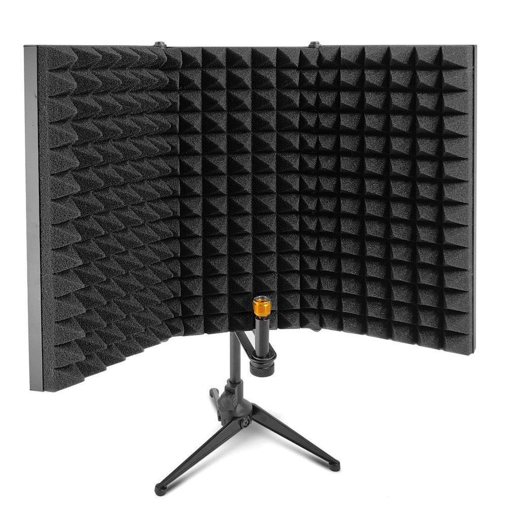 iDance Foldable Absorbent Microphone Isolation Shield, 3 Microphone Isolator...