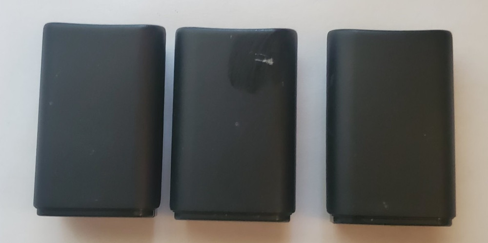3x OEM Microsoft Xbox 360 Black Rechargeable Battery Pack Untested