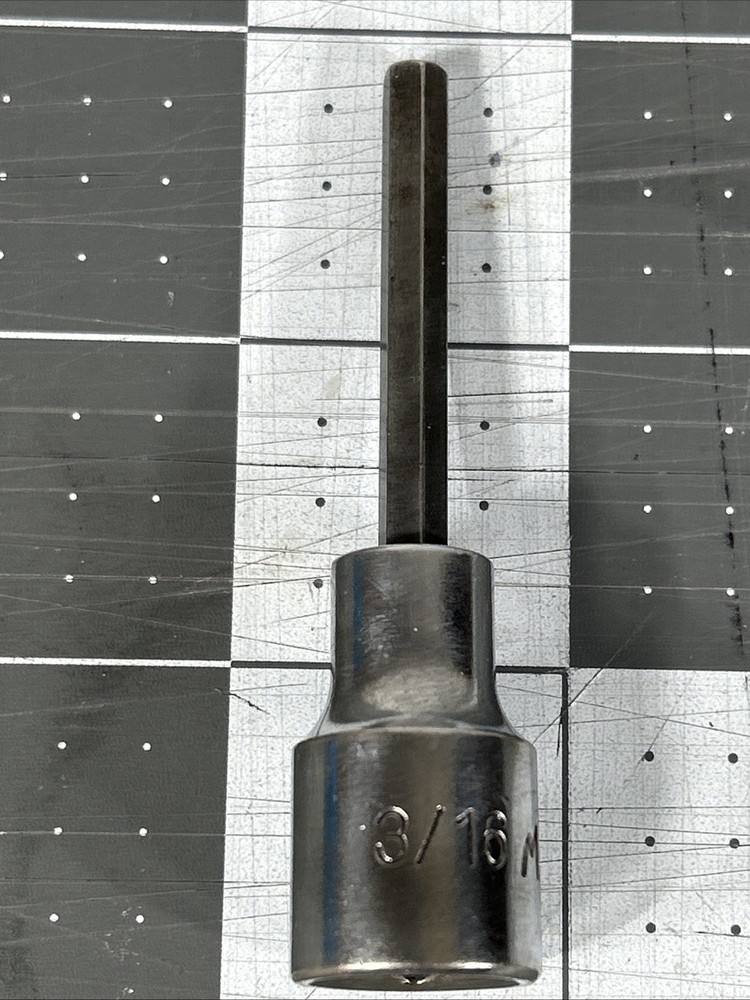 Mac Tools XH66B 3/16" SAE Long Hex Bit Socket Driver 3/8" Drive Chrome