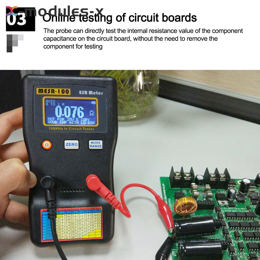 MESR-100 ESR Capacitance Ohm Meter Capacitance Internal Resistance Tester Tool