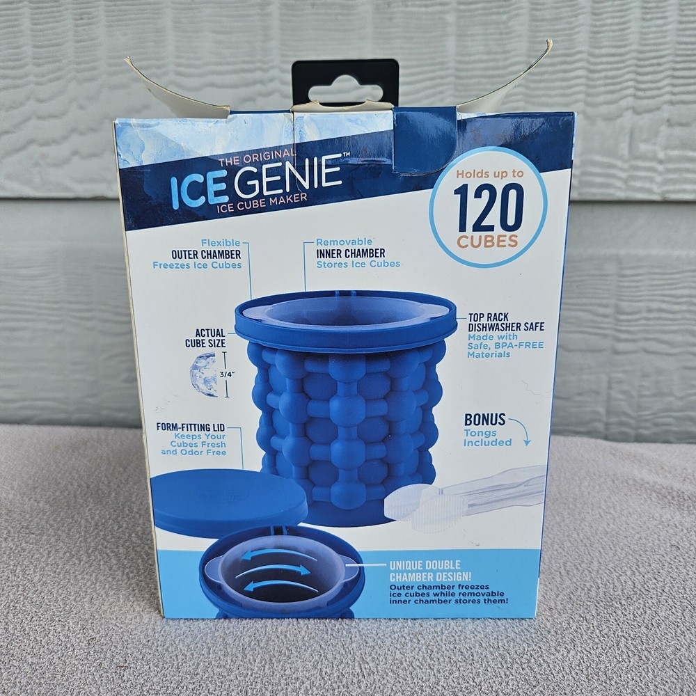 Ice Genie Compact Silicone Ice Cube Maker Fill Freeze Squeeze Space Saver Dorm
