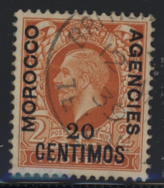 Morocco agencies 20c on 2d orange OP stamp SG 146