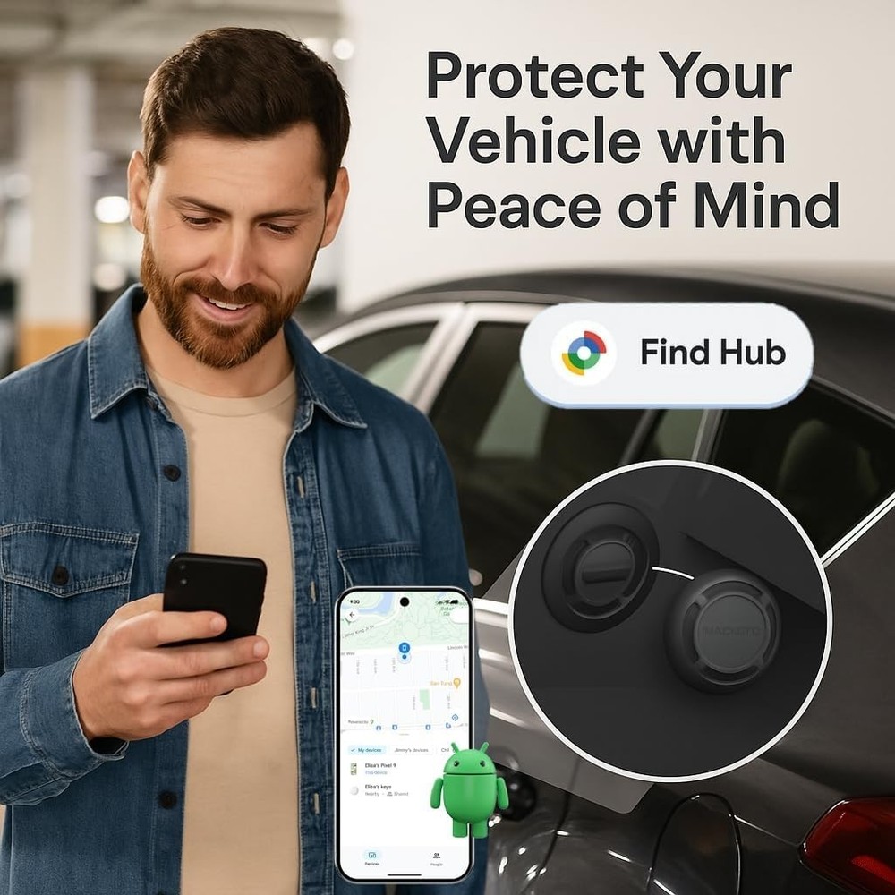 Magnetic Hidden GPS Tracker for Vehicles – No Subscription, Android Compatibl...