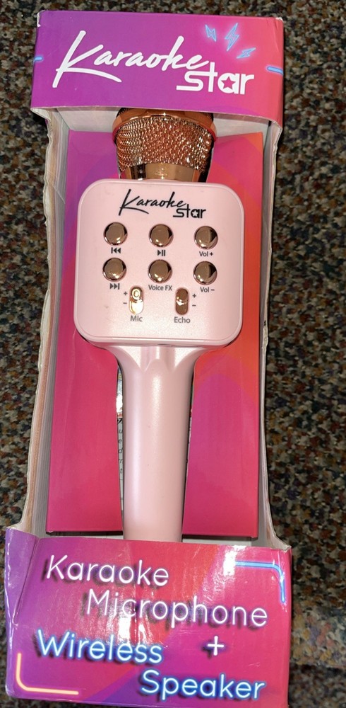 KARAOKE STAR MICROPHONE + WIRELESS SPEAKER PINK