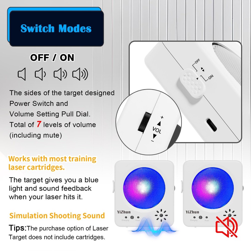 4th Generation Dry Fire Laser Target Training System with 15mm to 60mm, White