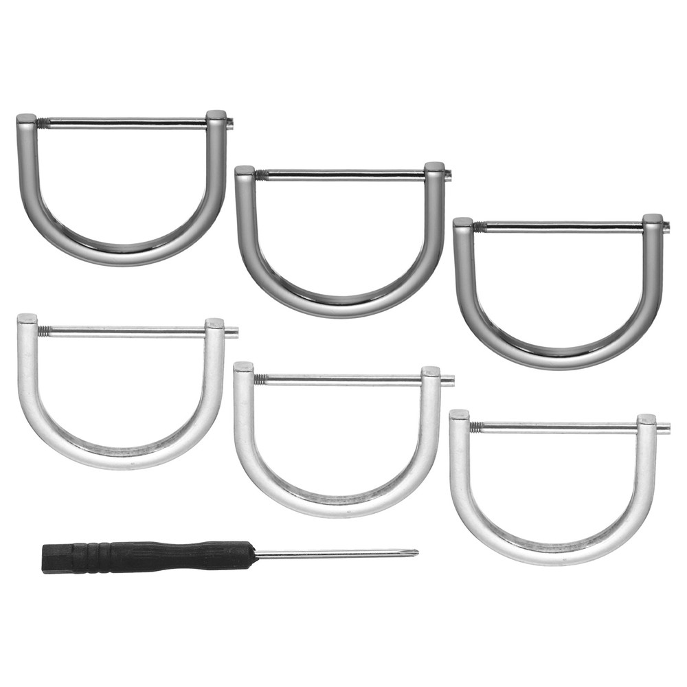8 Pcs 1-1/2" U-Screw D Rings for Silver/Black