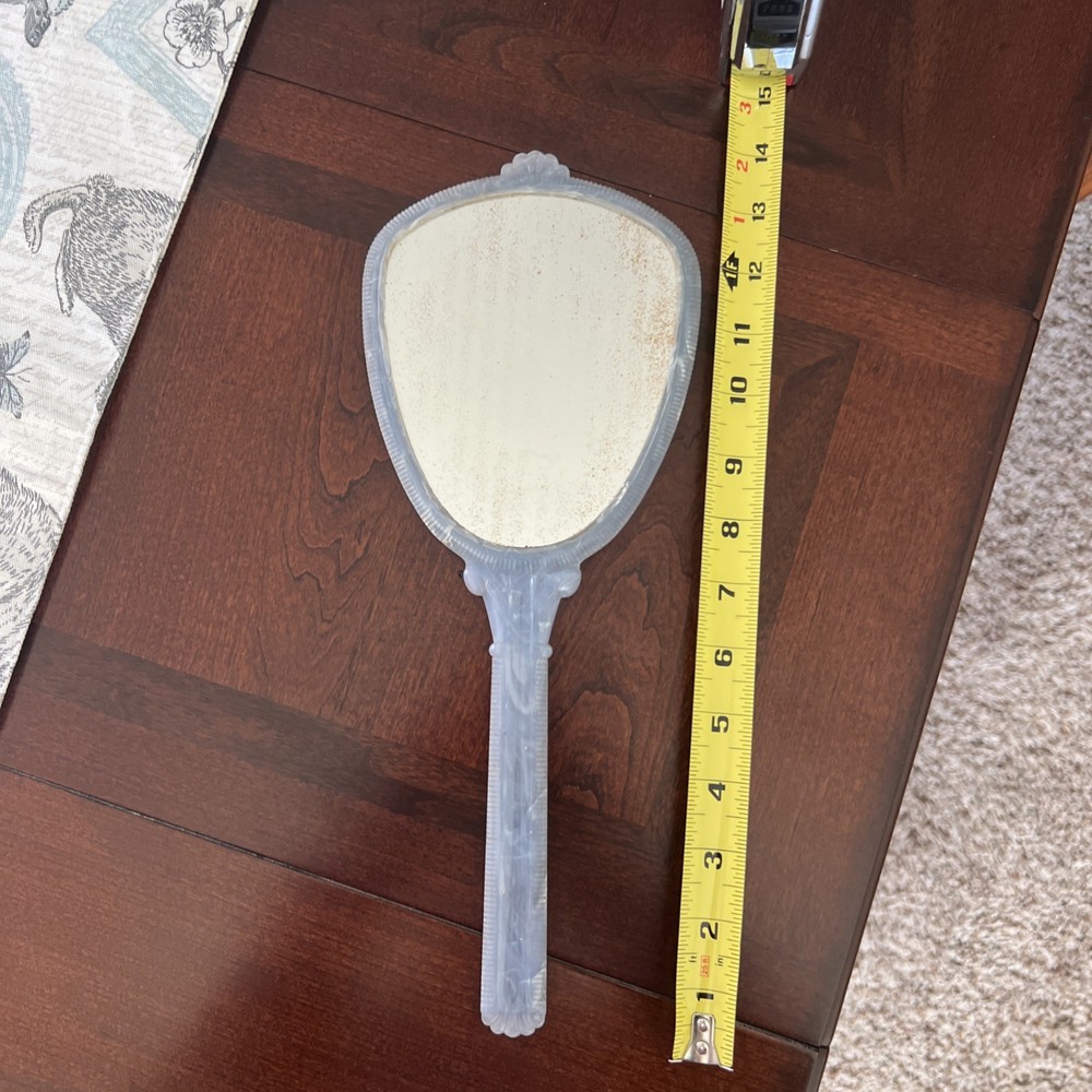 Vintage Floral Plastic Hand Mirror