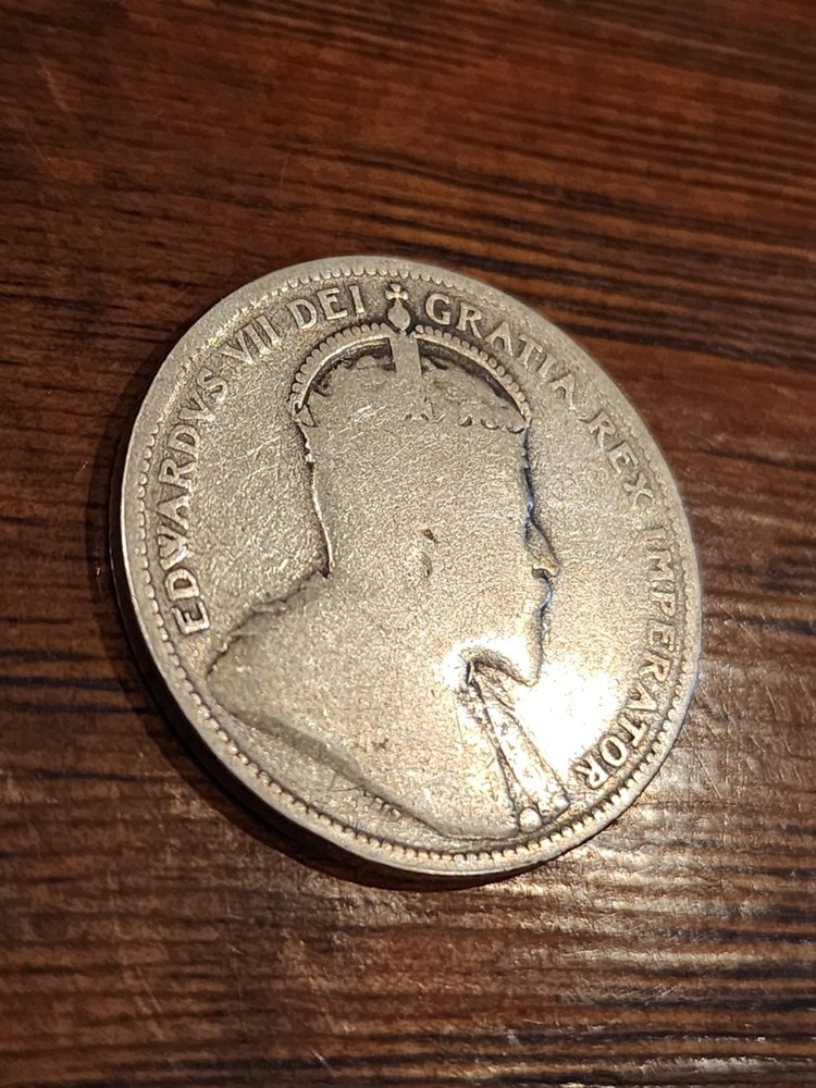 1908 Canada 25 Cents Silver Coin