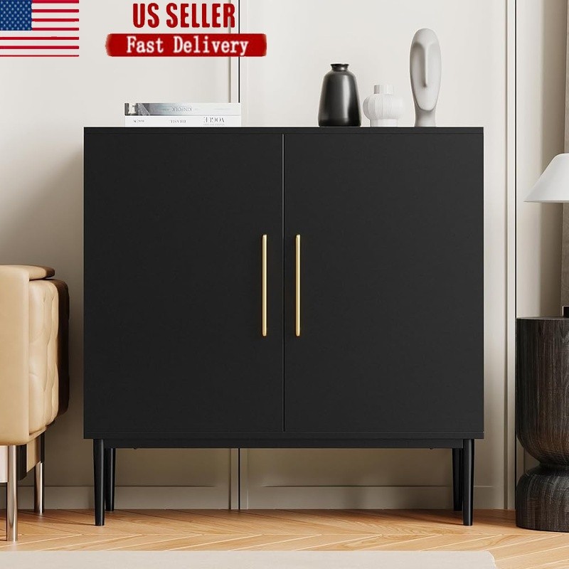 Durable MDF Sideboard Storage Cabinet Buffet Console Table W/ Metal Hinges New