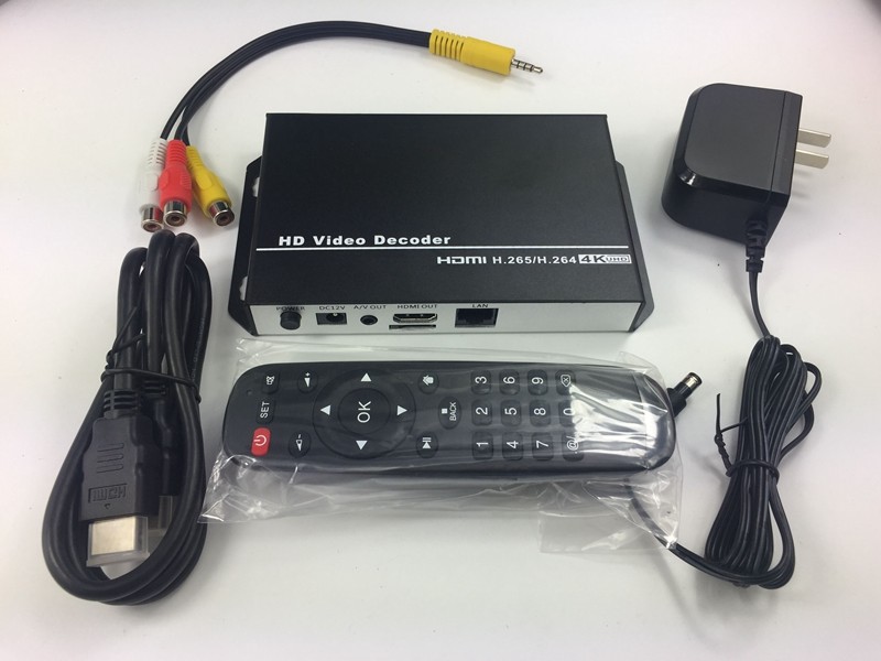 H.265 4K Lan in HDMI A/V Output Video Decoder Top Box Broadcast Device Encoder