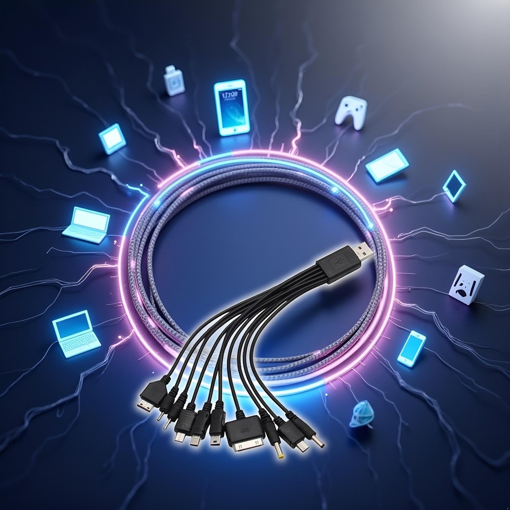 PurYupearl Black 10 in 1 Universal USB Cable, Multiple