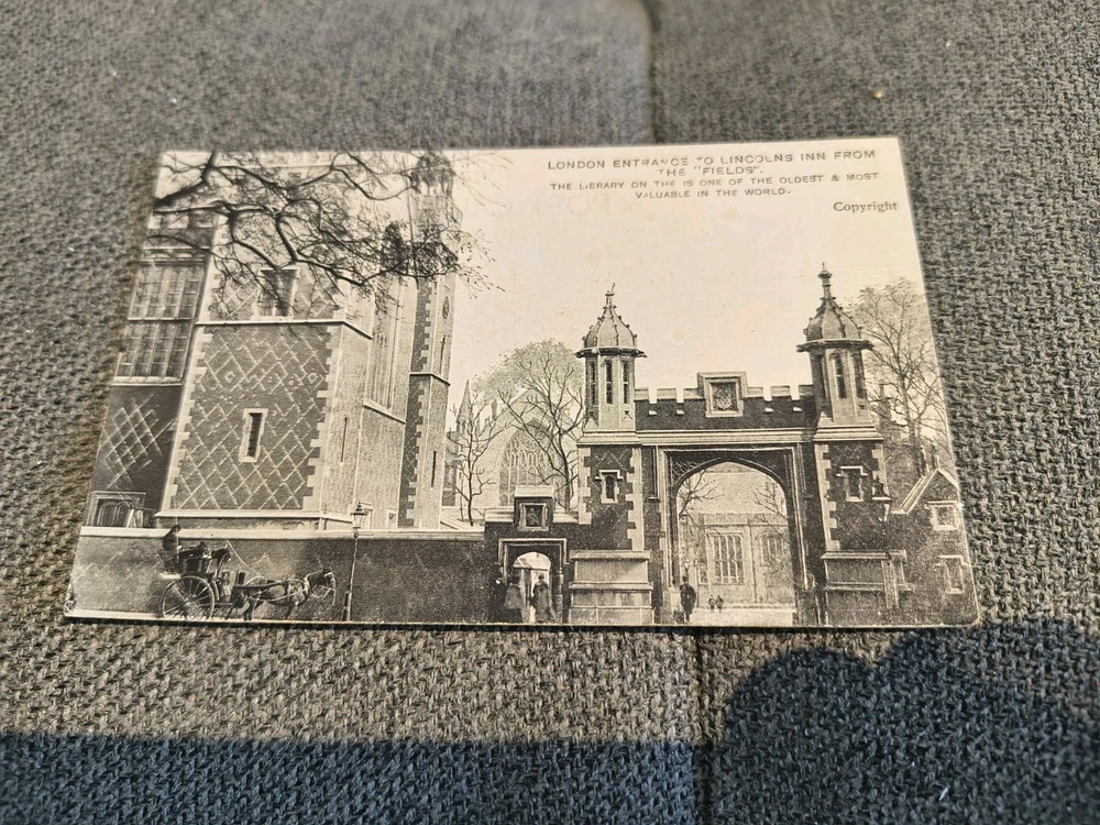 Lincoln Fields Entrance London Postcard