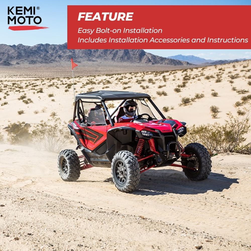 KEMIMOTO UTV Front Lower Doors, Doors with Built in Frame, Block Dust &...