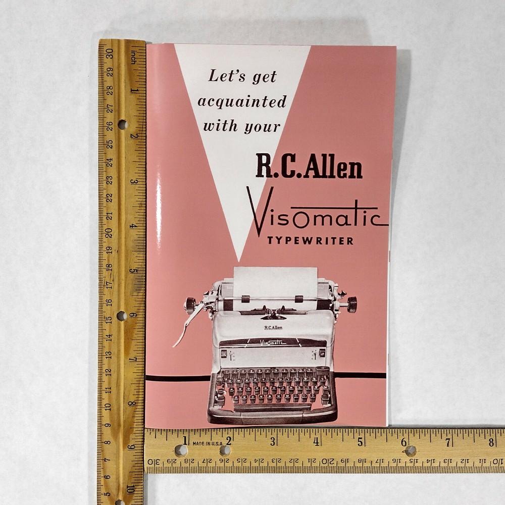 R.C. Allen VisOmatic Typewriter Owner's User Instruction Manual
