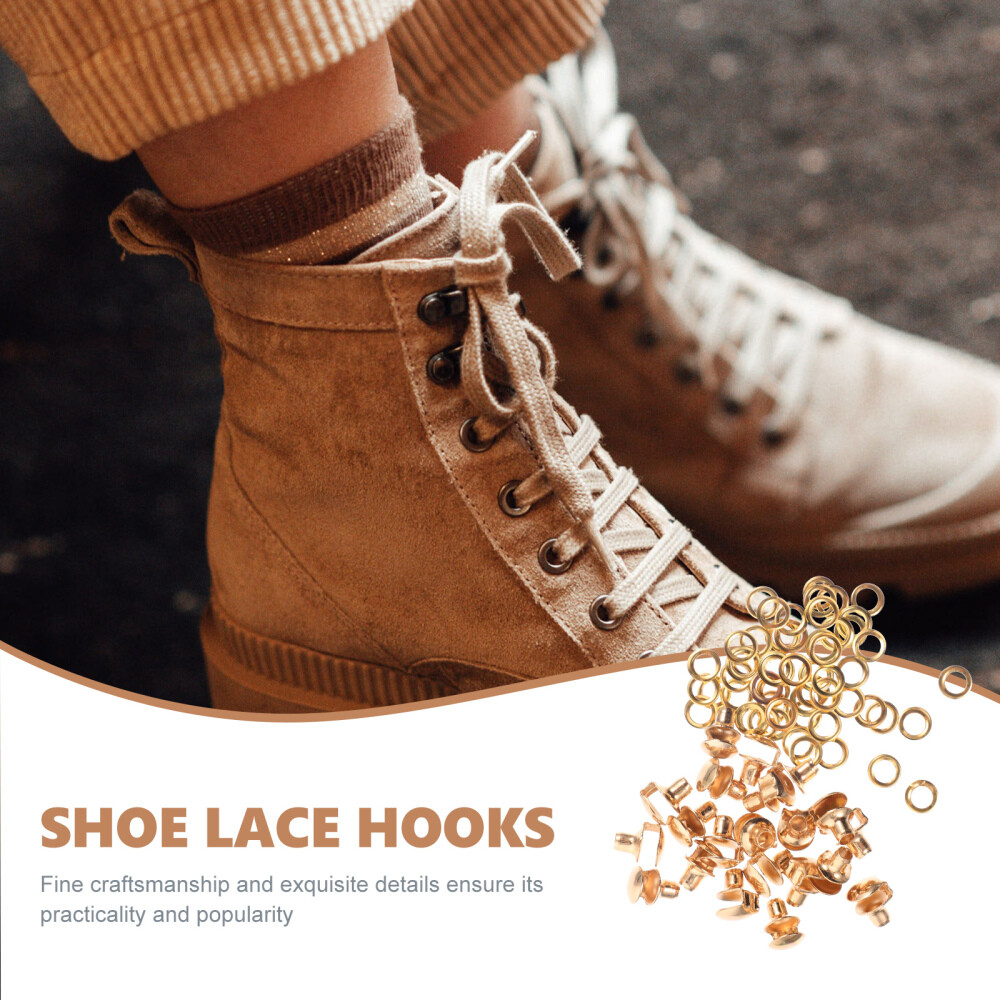 20 Pcs Boot Hooks with Rivets Eyelets Shoe Boots DIY Buckle