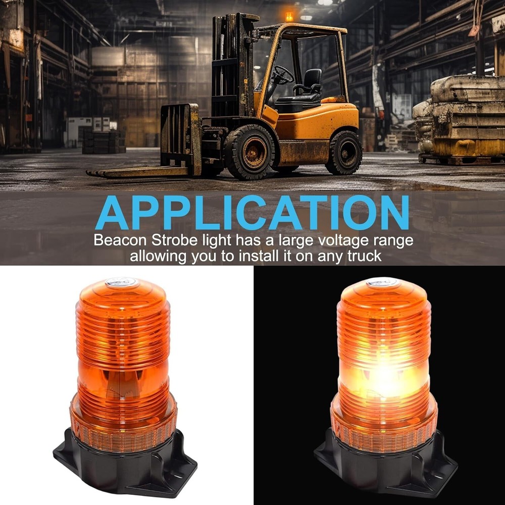 AMBER Mini Beacon Strobe Forklift 12-110V DC 360 Degrees Lighting Warning Light