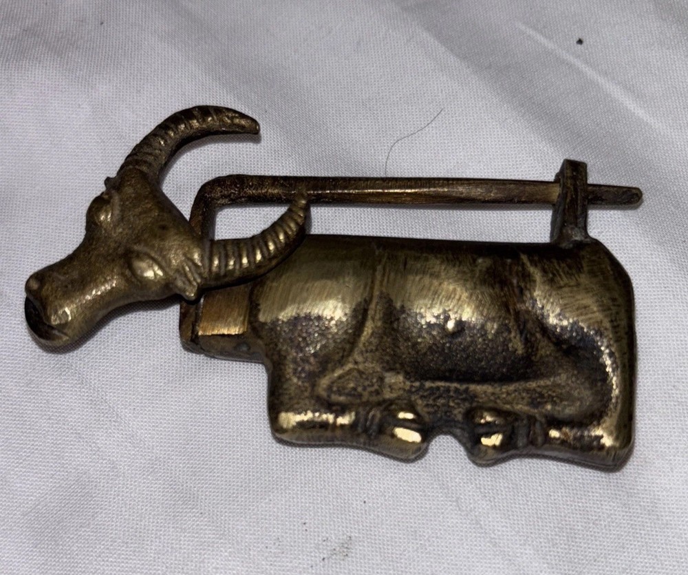 Vintage Brass Oxed Bull Lock