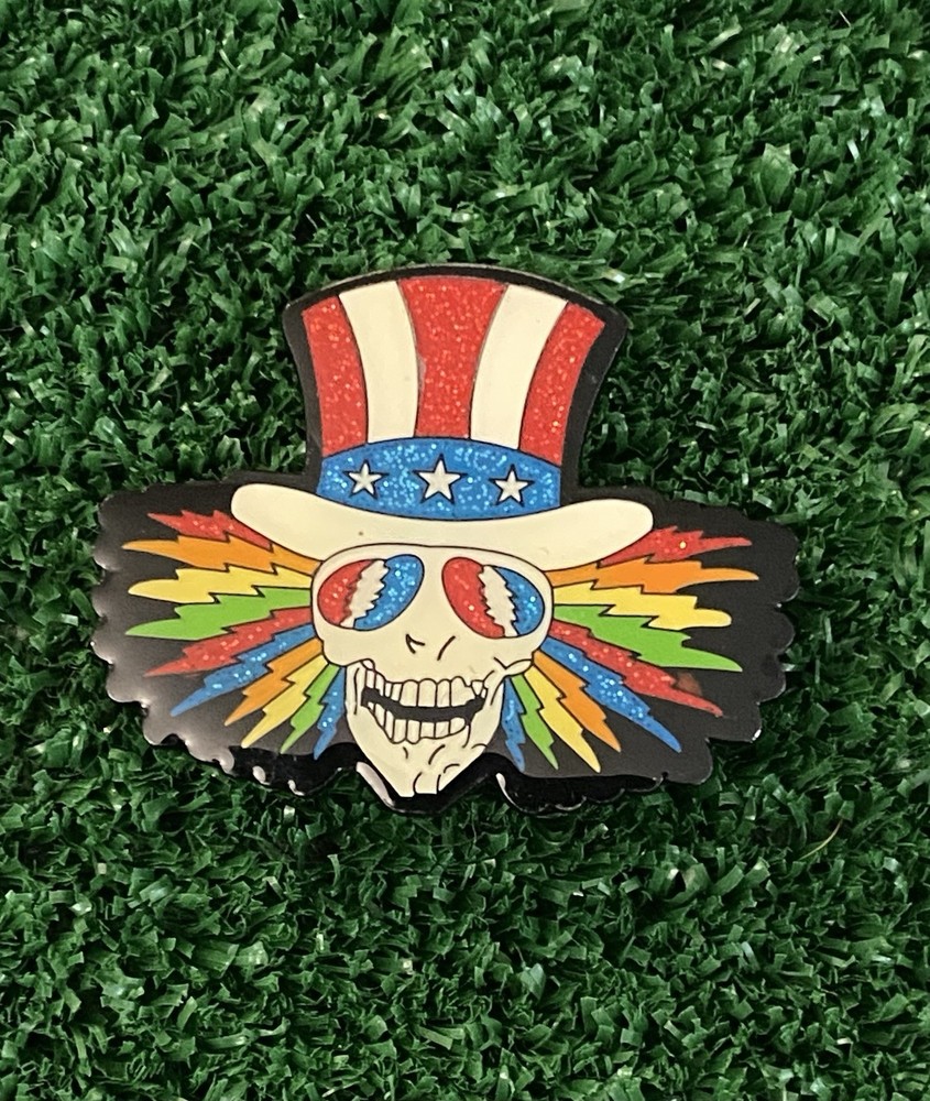 Grateful Dead Uncle Sam Pin. Red, White, Blue & Rainbow Colored