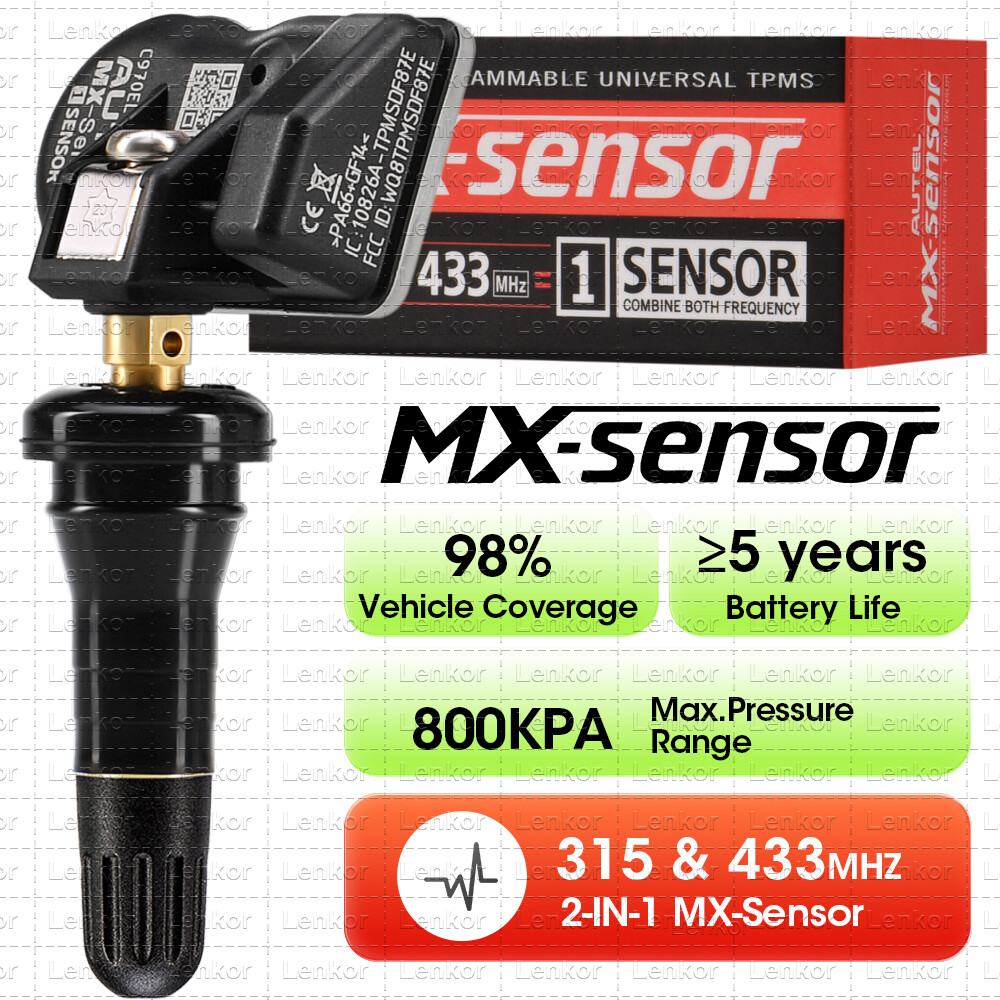 Autel TPMS Sensor MX-Sensor 315MHz & 433MHz Programmable Universal Rubber Valve
