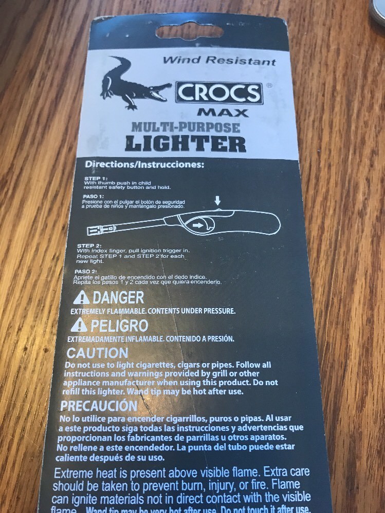 Crocs Max Wind Resistant Jet Flame Stays Lit Multi Purpose Lighter Ships N 24h