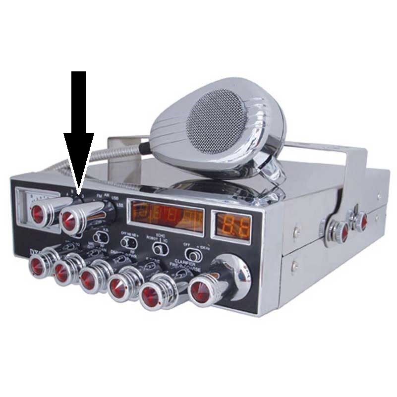 CB Radio Tune Knob SET (PAIR) POINTED chrome Knobs