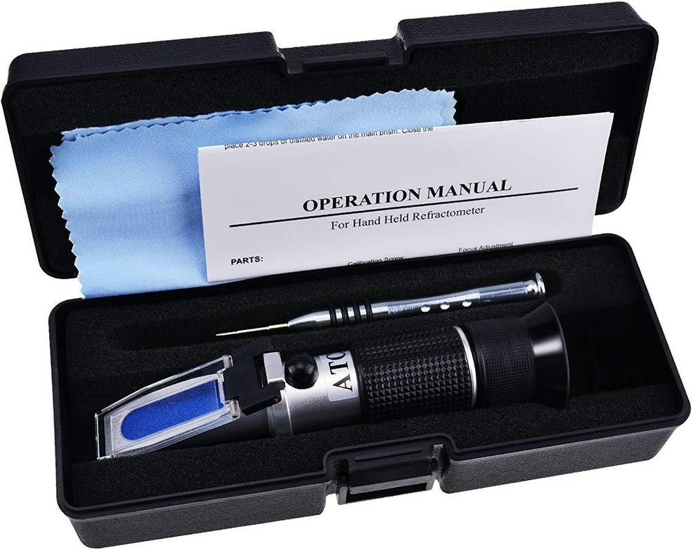 Portable 0-10% Brix Refractometer for Precise Sugar Content Testing & LED Light