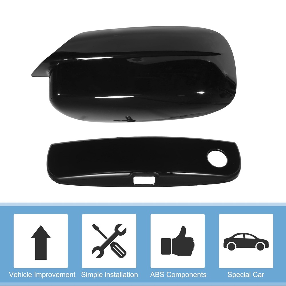 X AUTOHAUX Automotive Exterior Door Handle Covers Rearview Mirror Cover Compa...