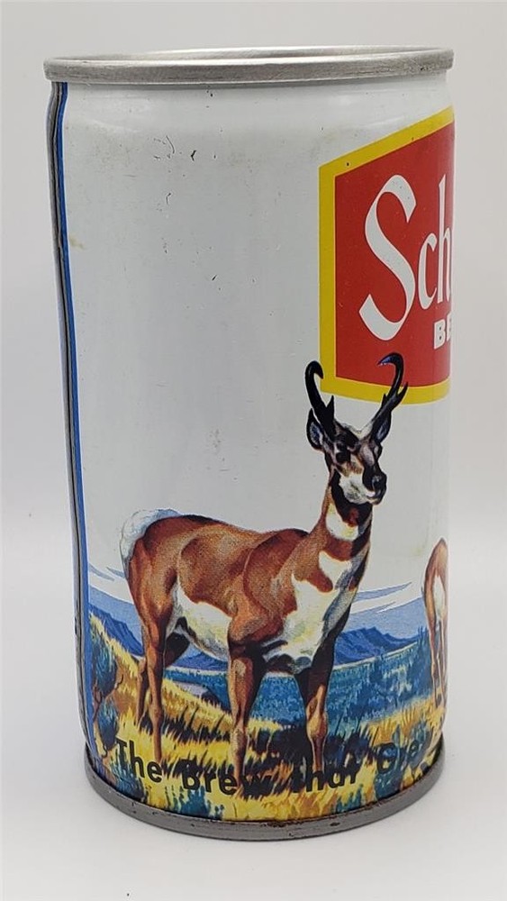 Vintage Beer Can Schmidt Beer Antelopes Windmill Scenic Scene Pull Tab Top Open