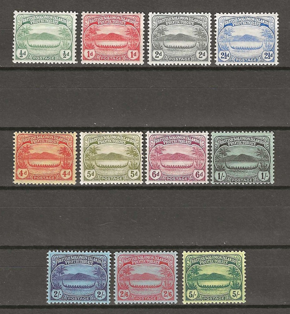 BRITISH SOLOMON ISLANDS 1908 SG 8/17 MINT
