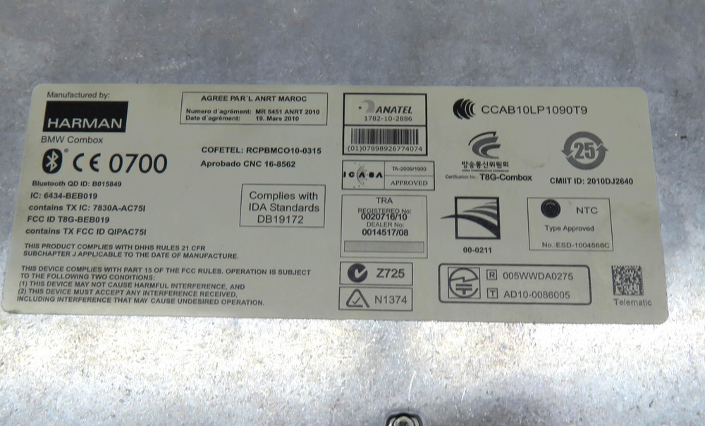 2012 BMW 740Li (F01) BLUETOOTH TELEMATIC CELL PHONE COMBOX COMMUNICATION MODULE