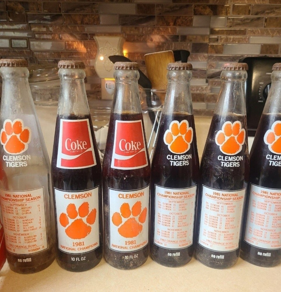 1981 SEC champs Clemson Tigers. 6 bottles, 5 full and 1 empty
