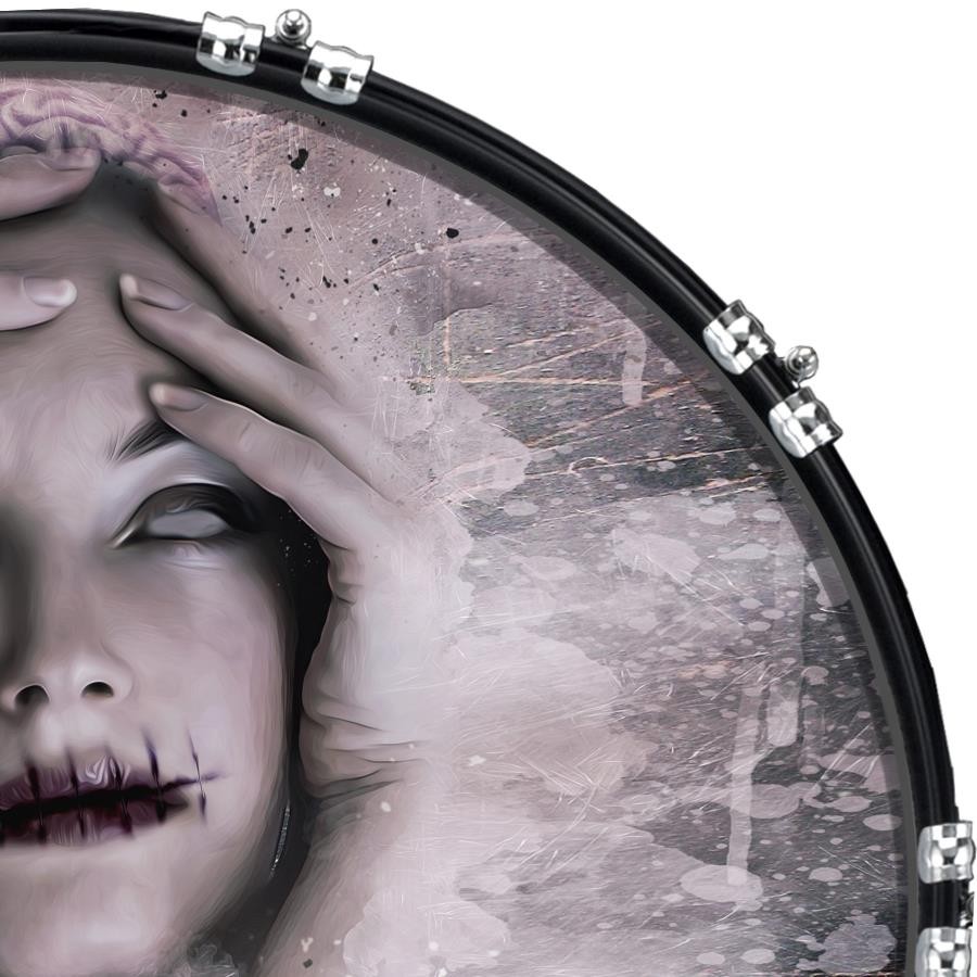 22" Custom Bass Kick Drum Front Head Graphical Graphic Silenced 1