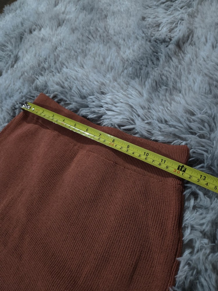 Shein 3 Piece Ribbed Acrylic Knit Set Size M Rust BNWT