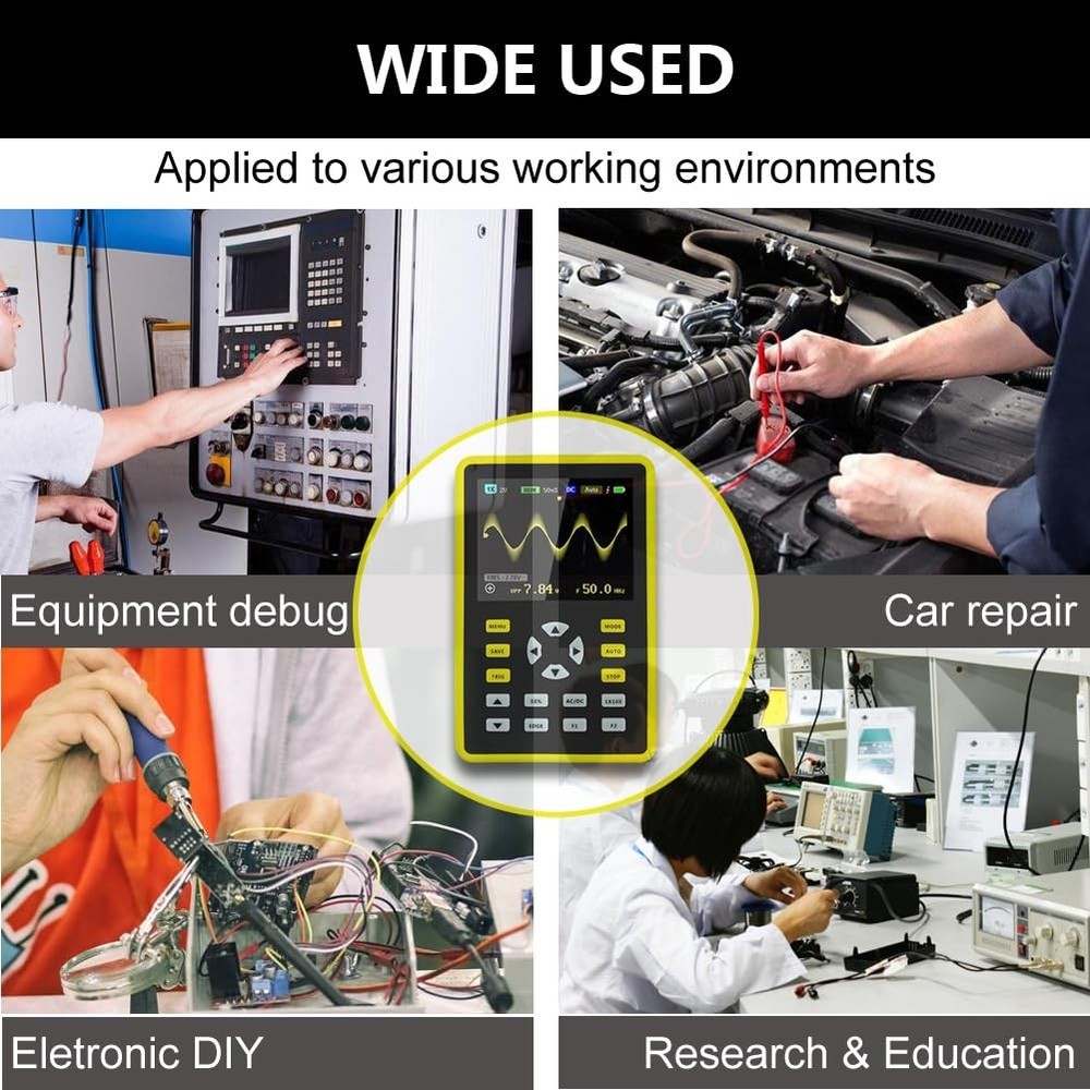 Handheld Oscilloscope for Voltage and Frequency Measurement with Compact Design