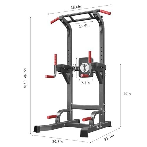 Multi-Function Power Tower Pull Up Bar Station Pull Up Dip Station for Black