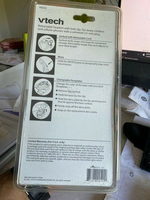 BRAND NEW VTECH RETACTABLE HEADSET 3 CHANGEABLE FACE PLATES