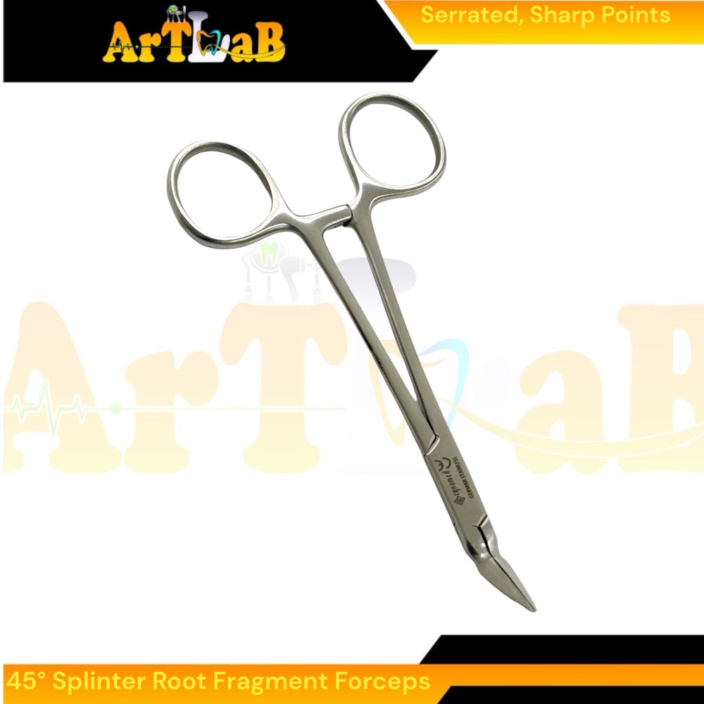 Steiglitz Root Fragment Forceps 45°, 5.5", Sharp Serrated Points, Dental Forceps