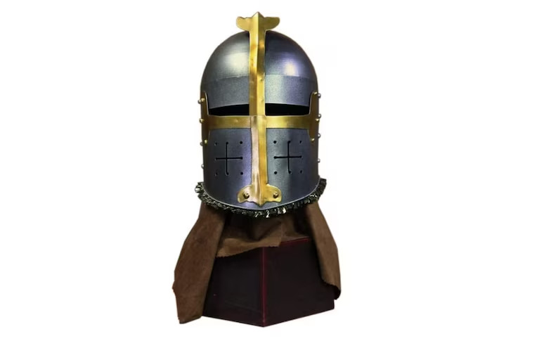 Crusader Helmet Sculpture Statue Decoration Tabletop