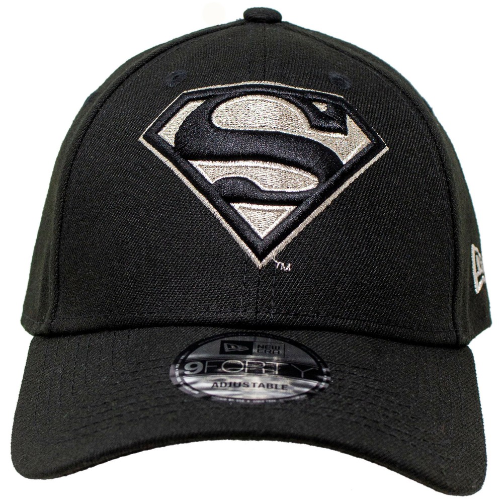 Superman Silver Symbol New Era 9Forty Adjustable Hat Black