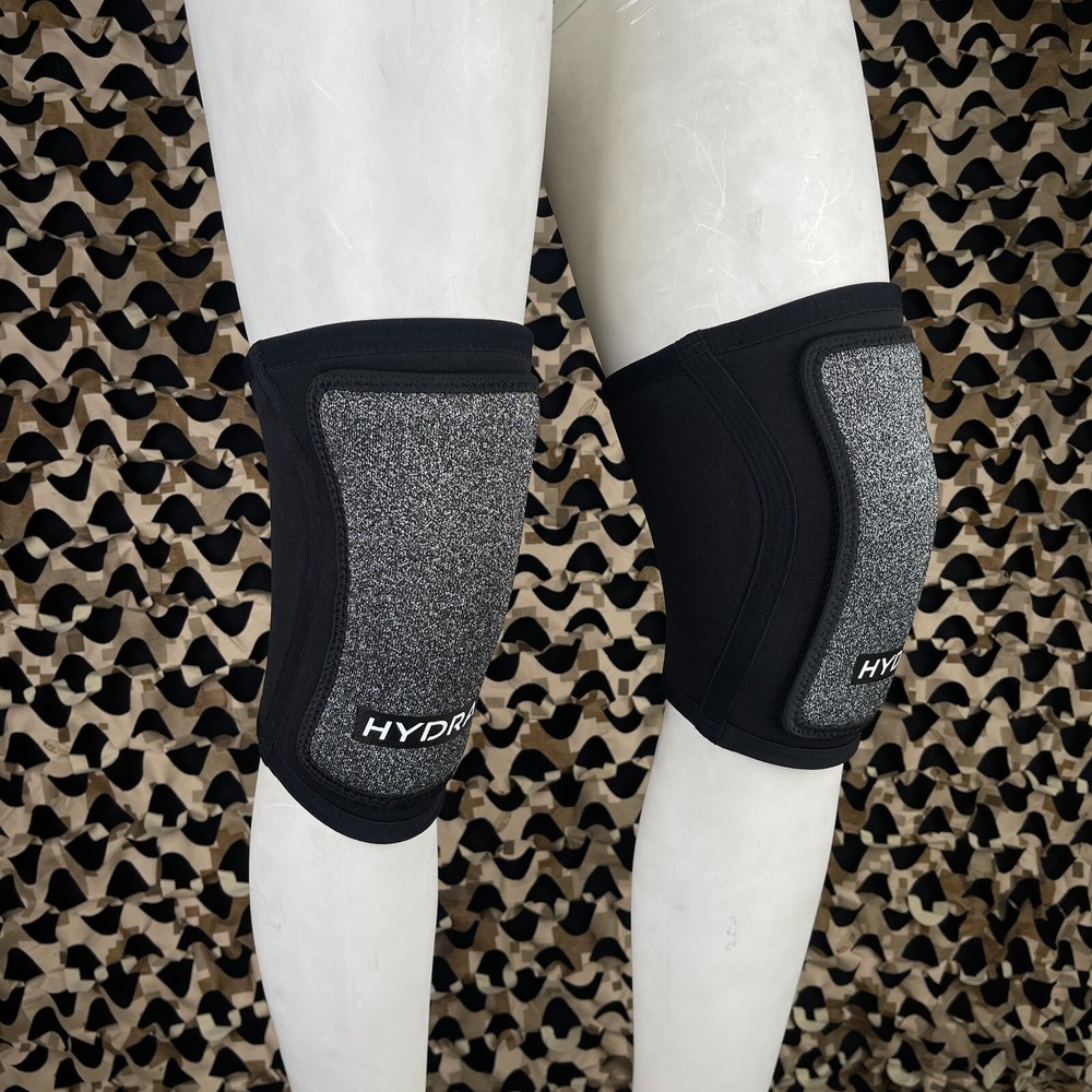 NEW Hydra Black Paintball Knee Pads - Black/Grey - Medium