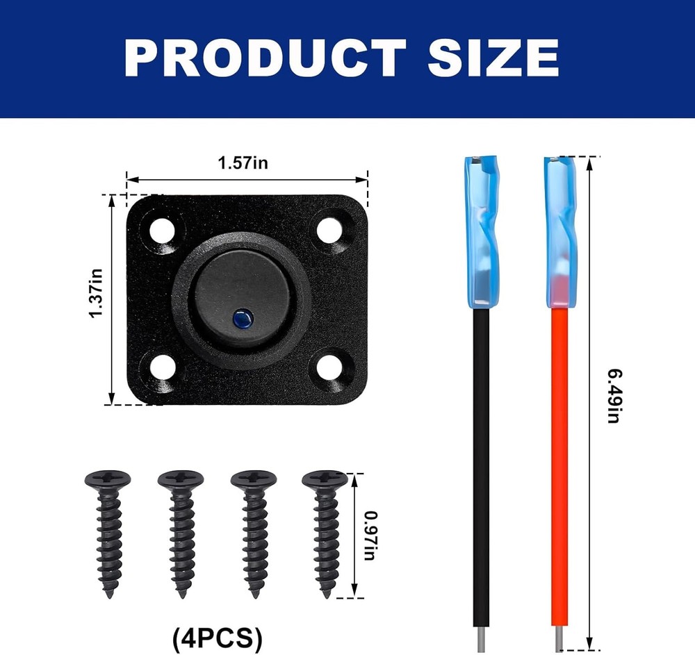 Toggle Switch Panel, DC 12V 20A Waterproof Blue LED Round Toggle 1 Gang