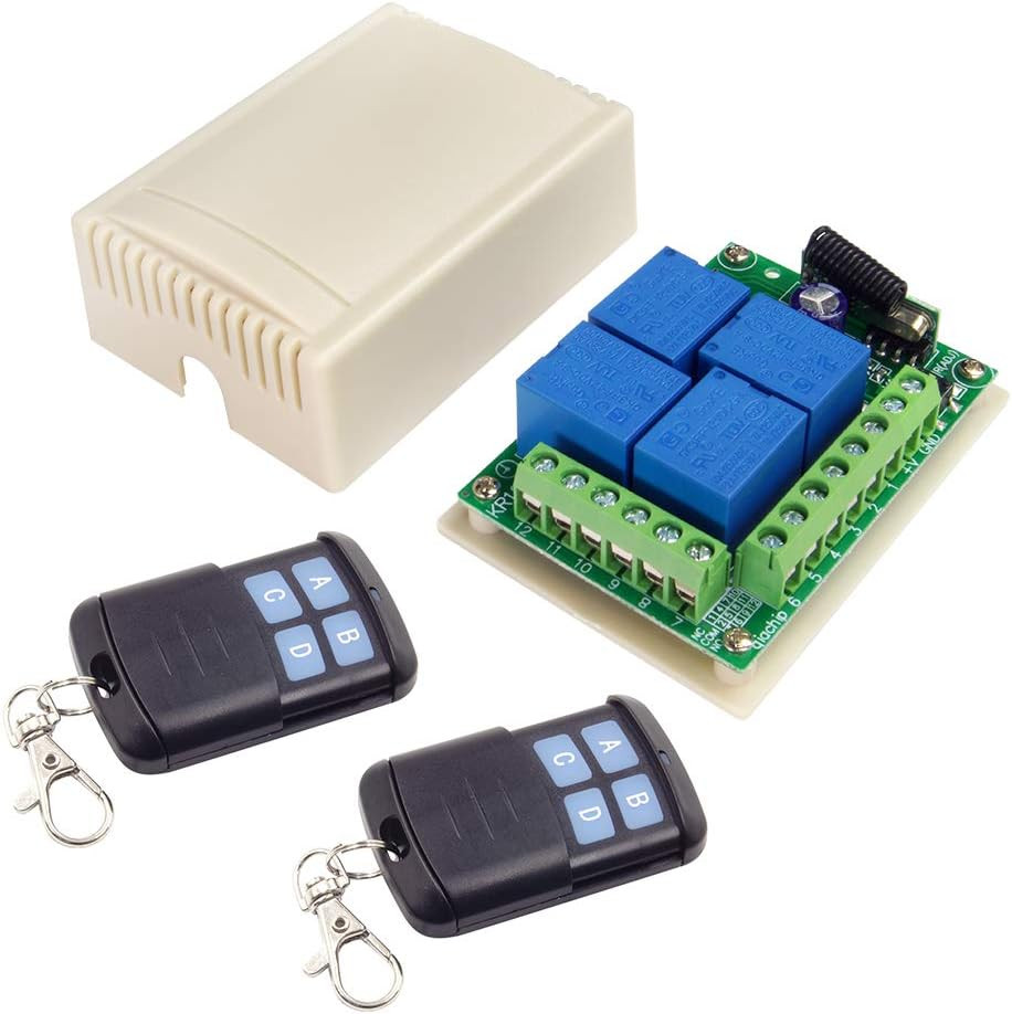 Universal 12V 4CH Wireless Relay Remote Module Switch RF 433Mhz with Remote Cont