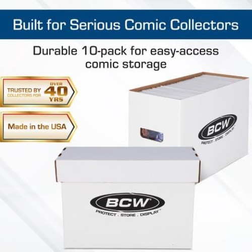 Short Comic Storage Box - 5 Pack | Holds 150-175 Current/Silver Age Comics | ...