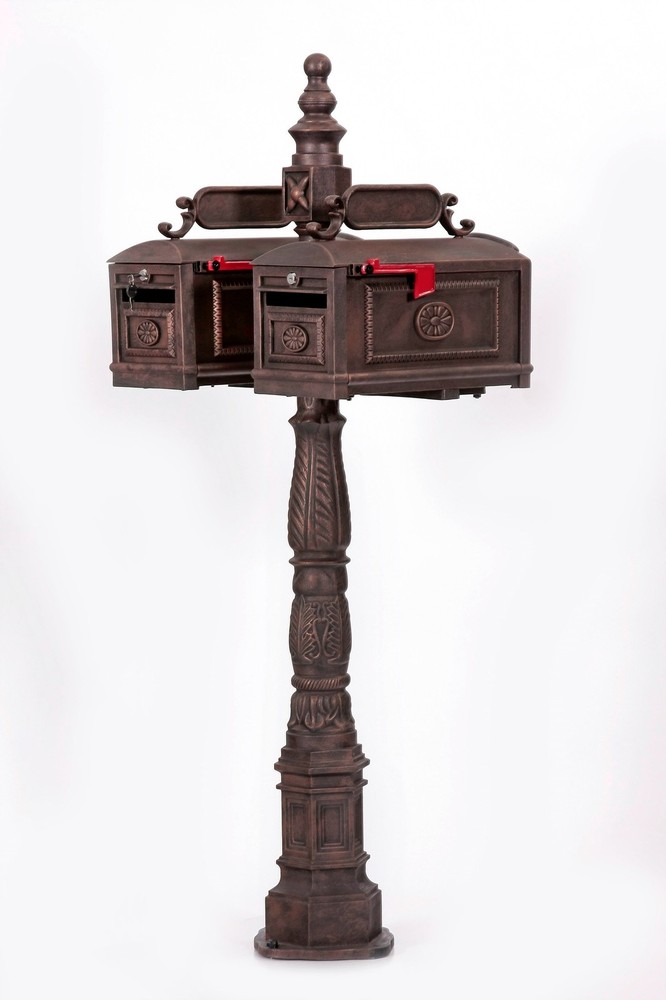 Locking Double BRONZE Mailbox Premium Secure Cast Aluminum Better Box Mailboxes