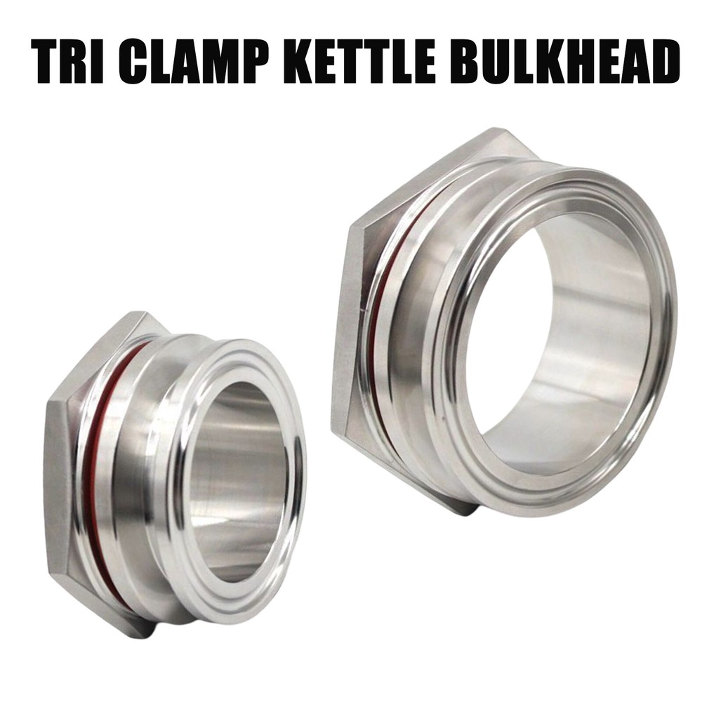 Tri Clamp Kettle Bulkhead Stainless Steel SS304 Weldless Bulkhead 1.5"/2"